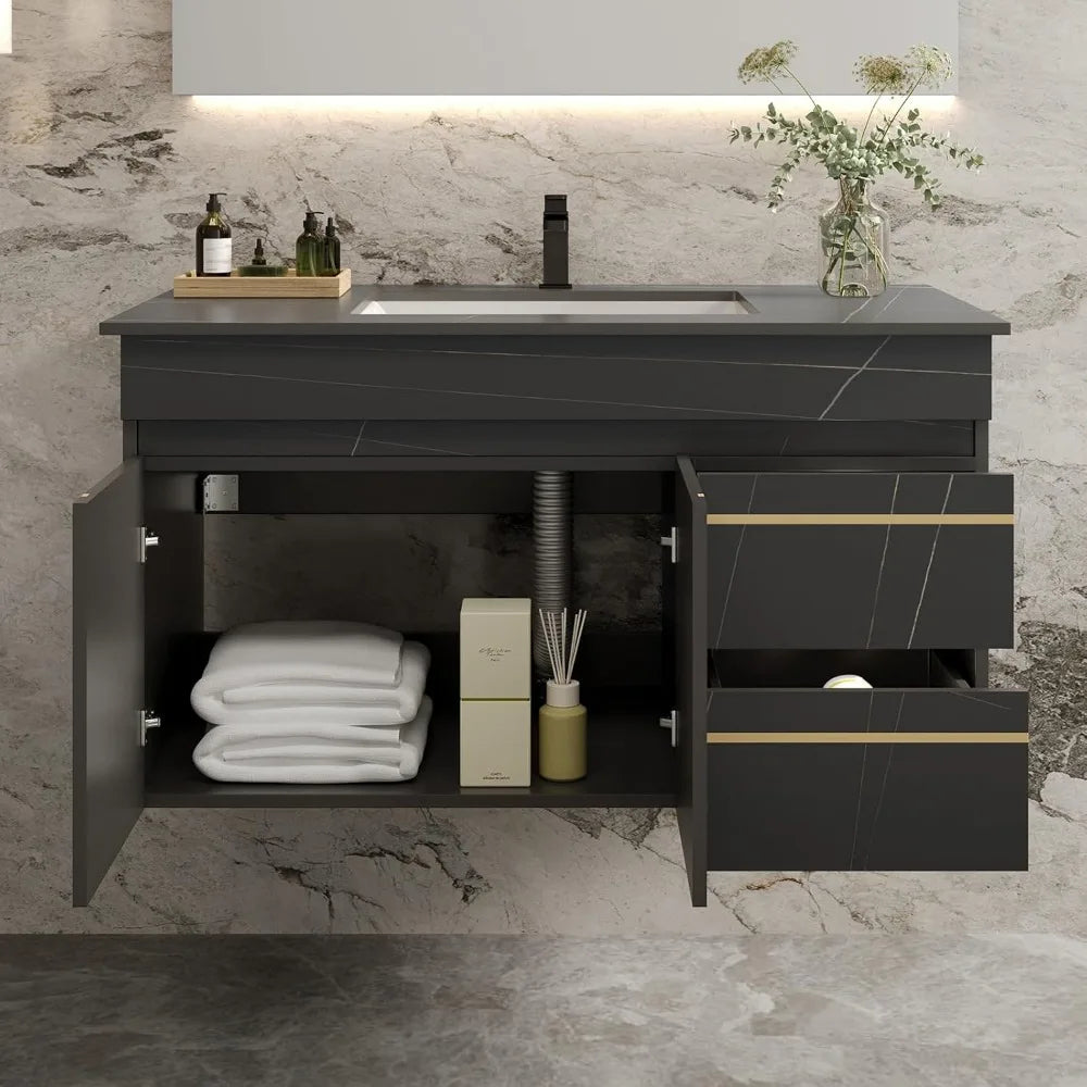 Floating Bathroom Vanity with Ceramic Sink