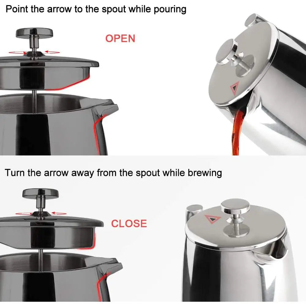 Stainless Steel French Press Coffee Maker 50oz