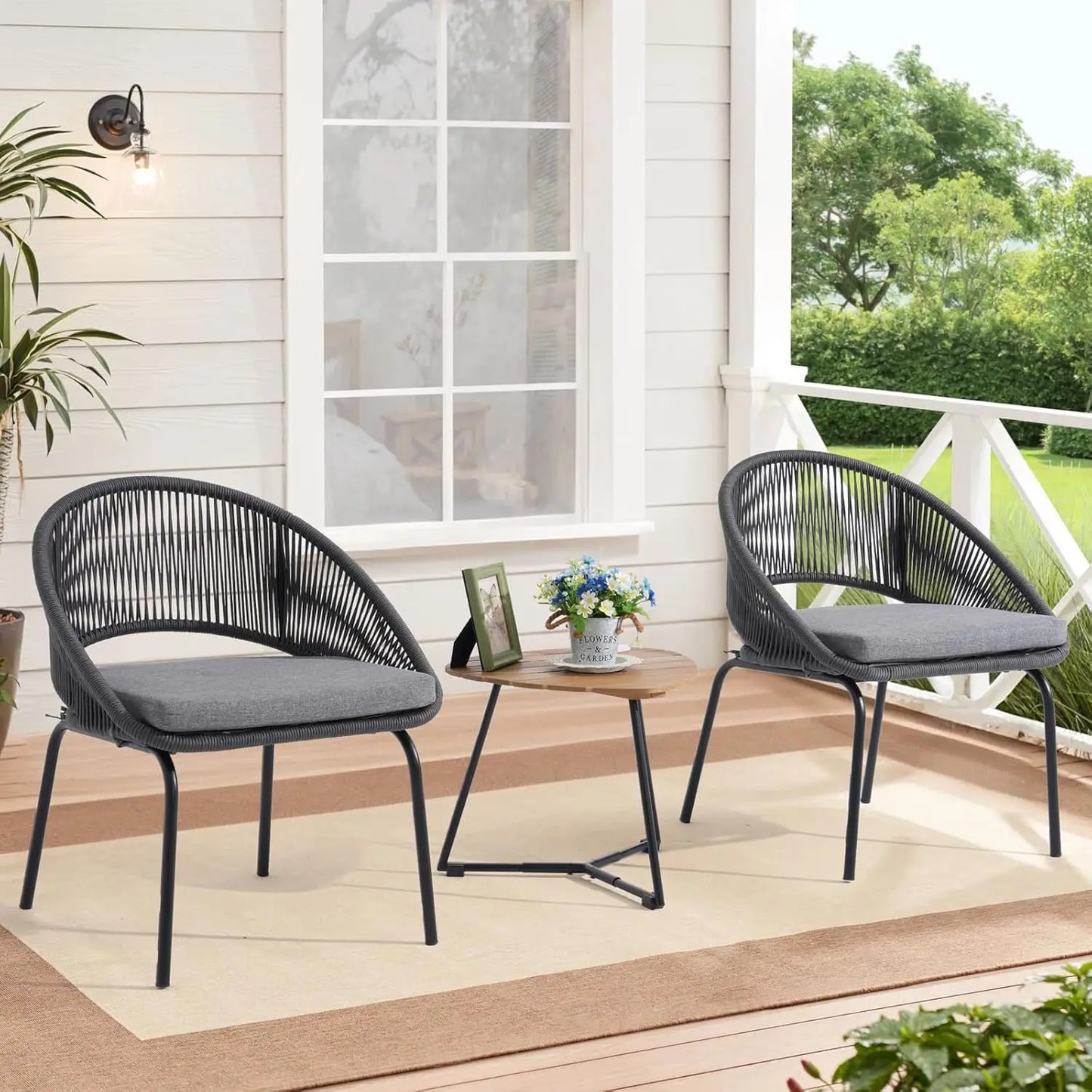 Outdoor Courtyard Furniture Set, 3 Pcs