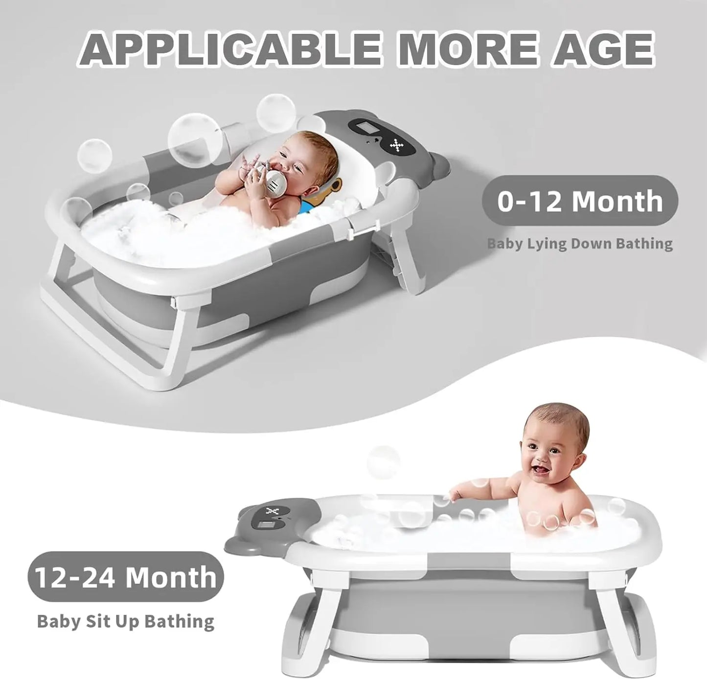 Baby Bathtub with Cushion Support for Shower