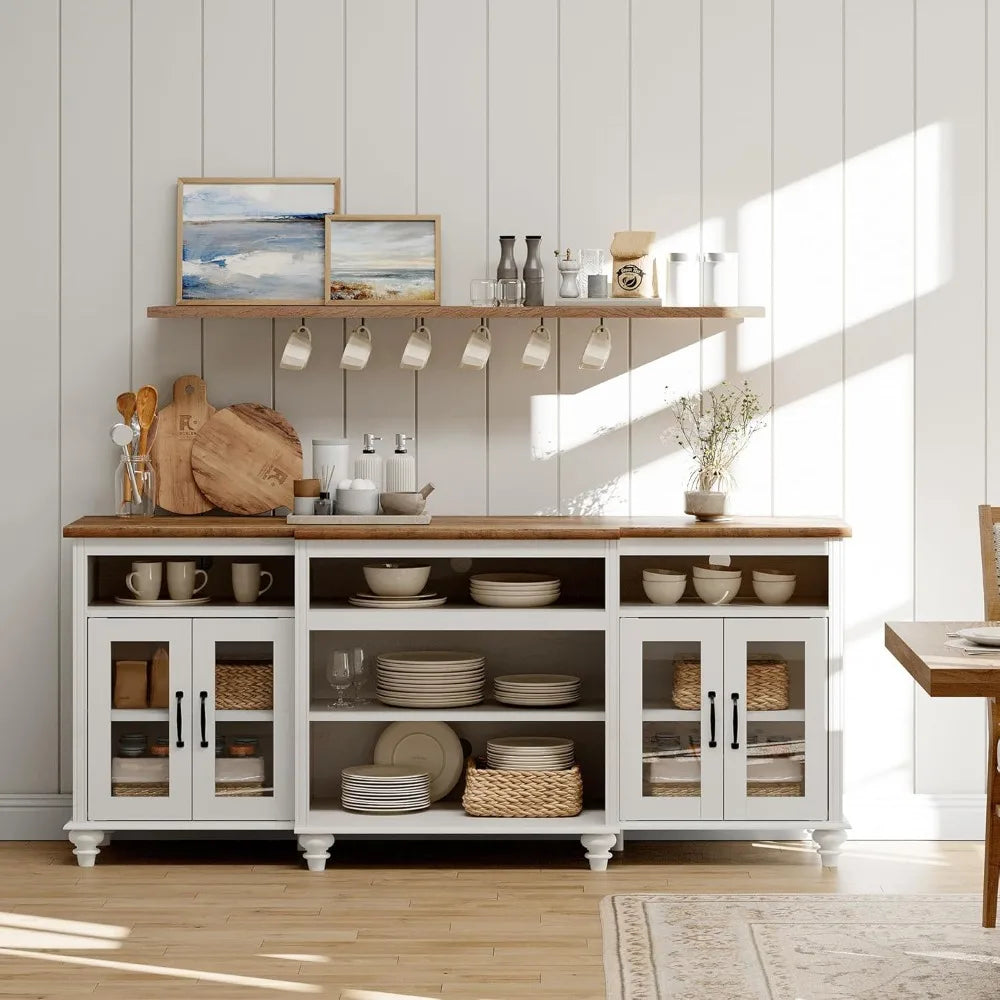 Sideboard Cabinet with 4 Glass Doors