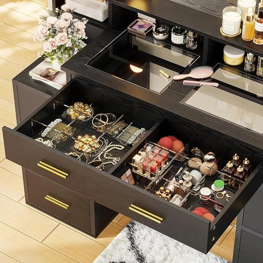 Makeup Vanity Table With 10x Magnifying Mirror