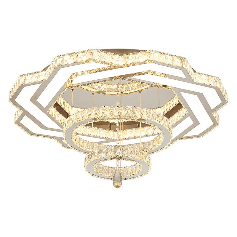 Nordic Minimalist Luxury Crystal Led Ceiling Chandelier