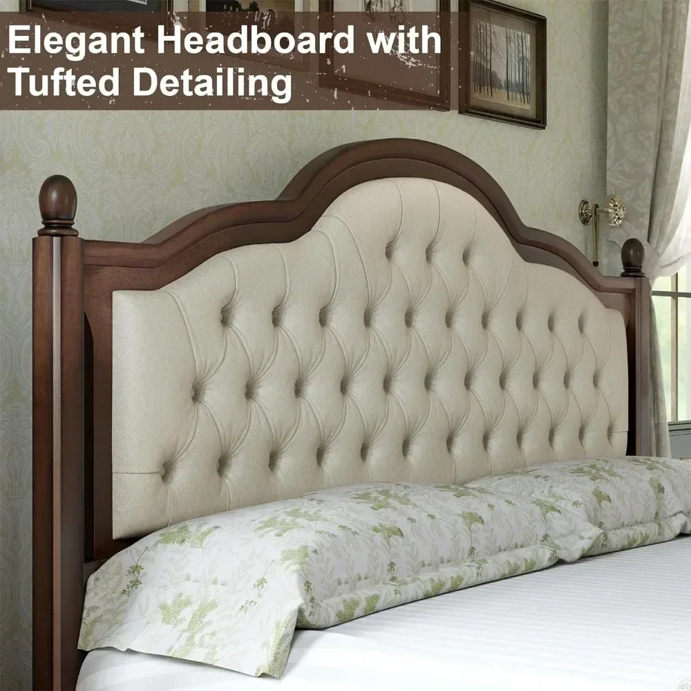 Solid Wood Bed Frame Queen Size