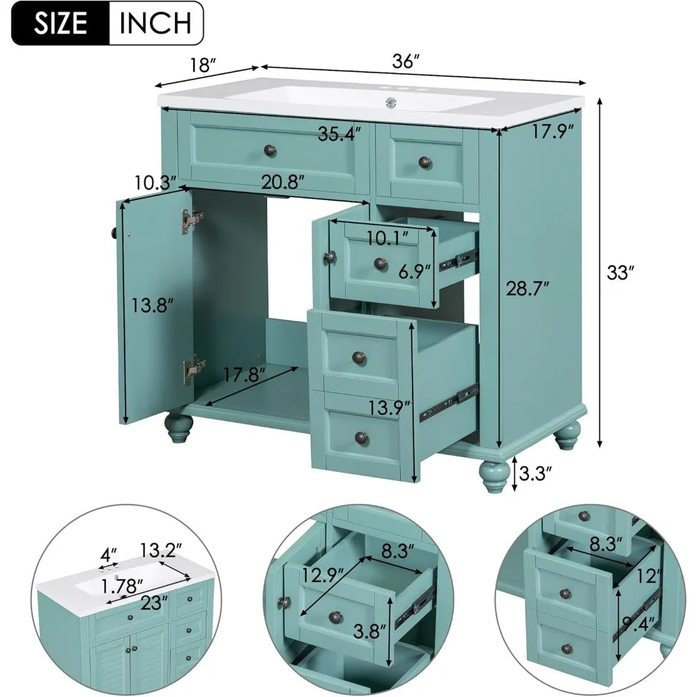 36" Bathroom Vanity with Sink Combo