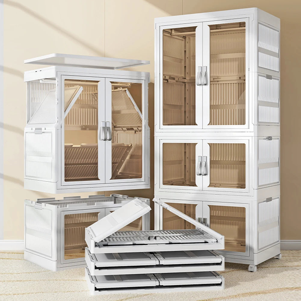 Bedroom Closet Collapsible Wardrobe Furniture with Hanging Rod