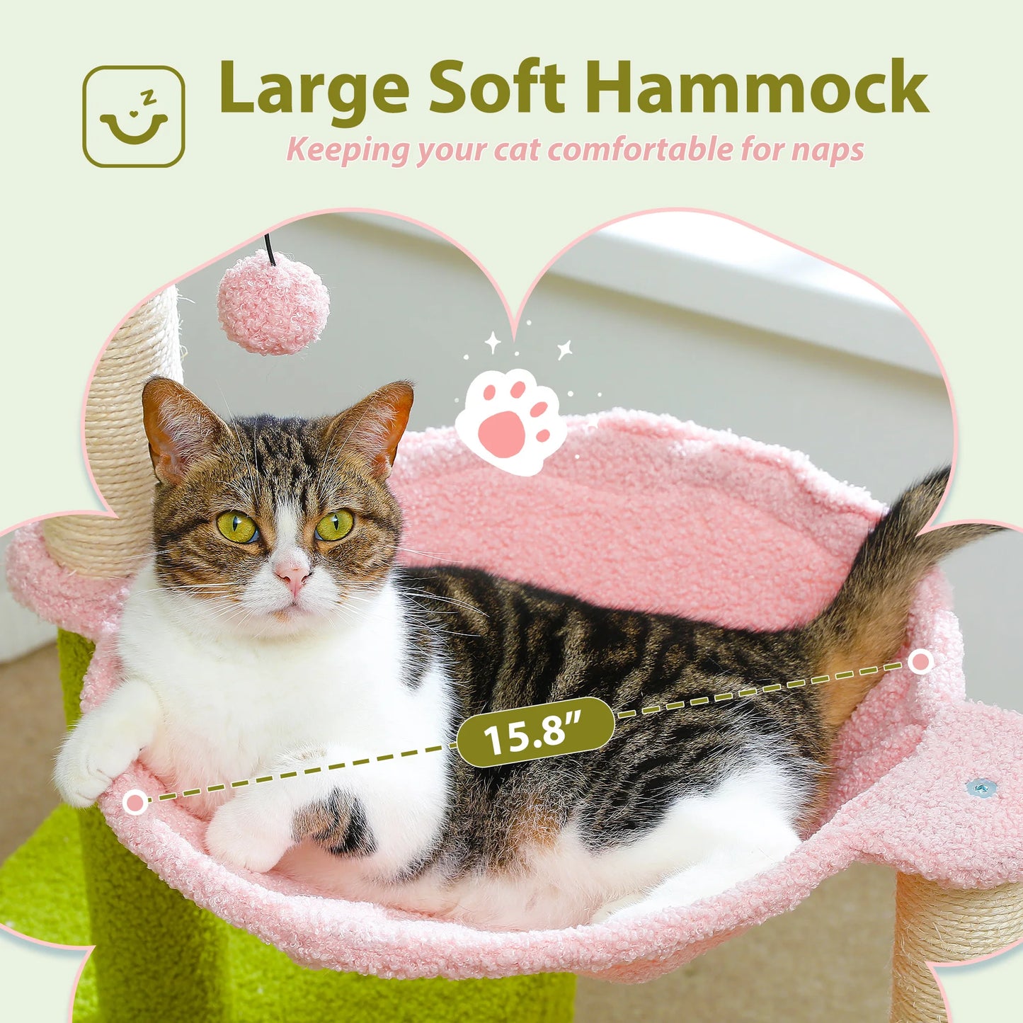 Flower Cat Tree with Large Metal Frame
