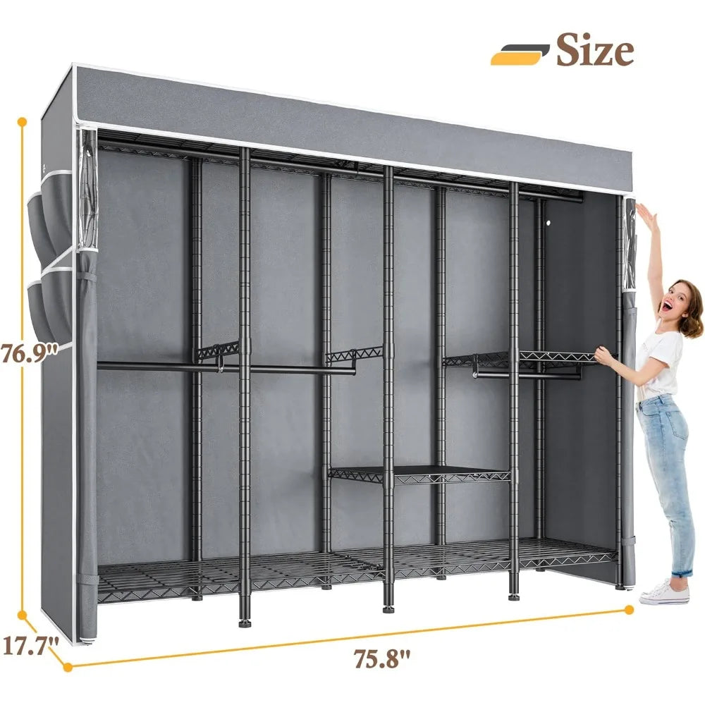 Clothes Rack with Cover, Loads 1100 LBS
