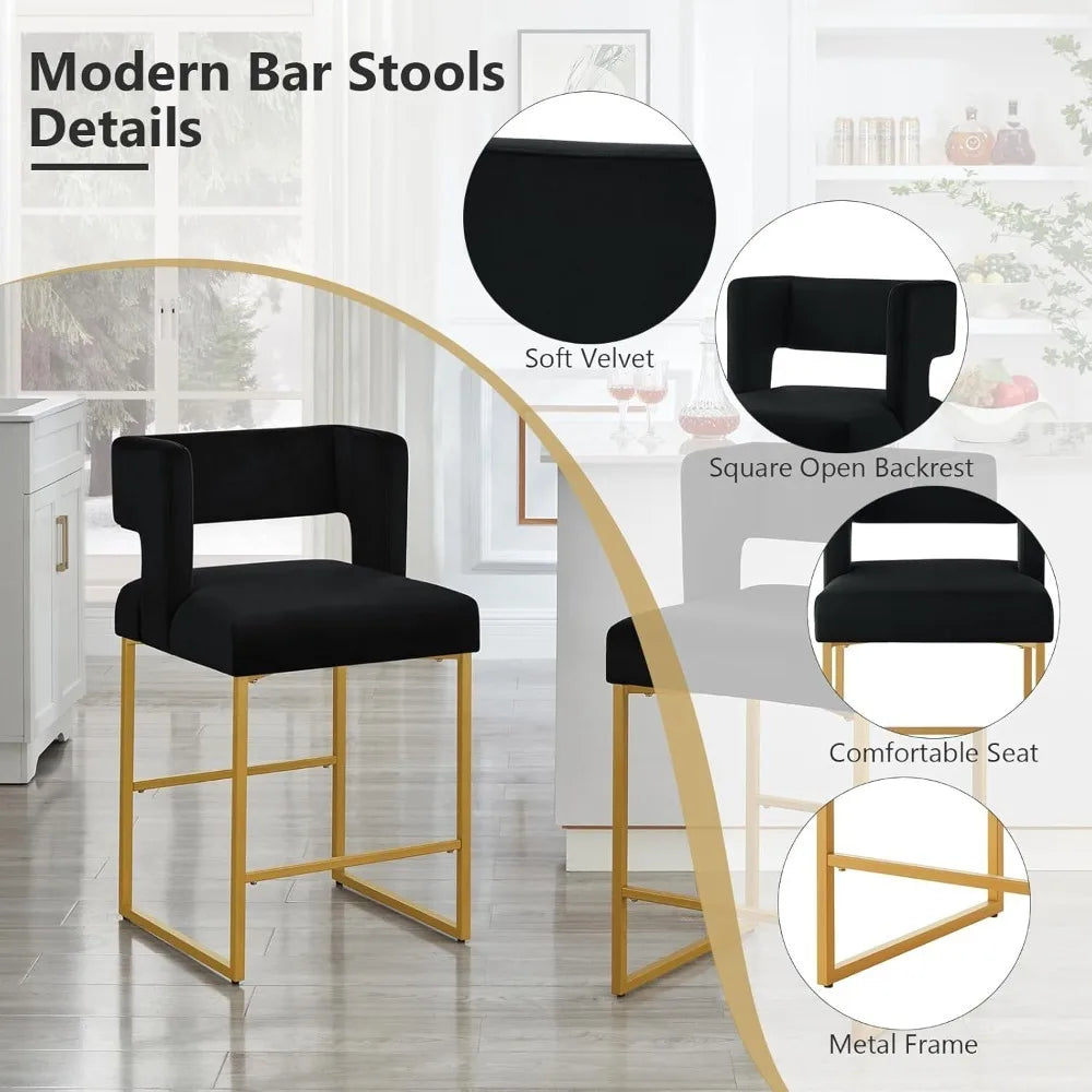 Velvet Counter Height Bar Stools Set of 4