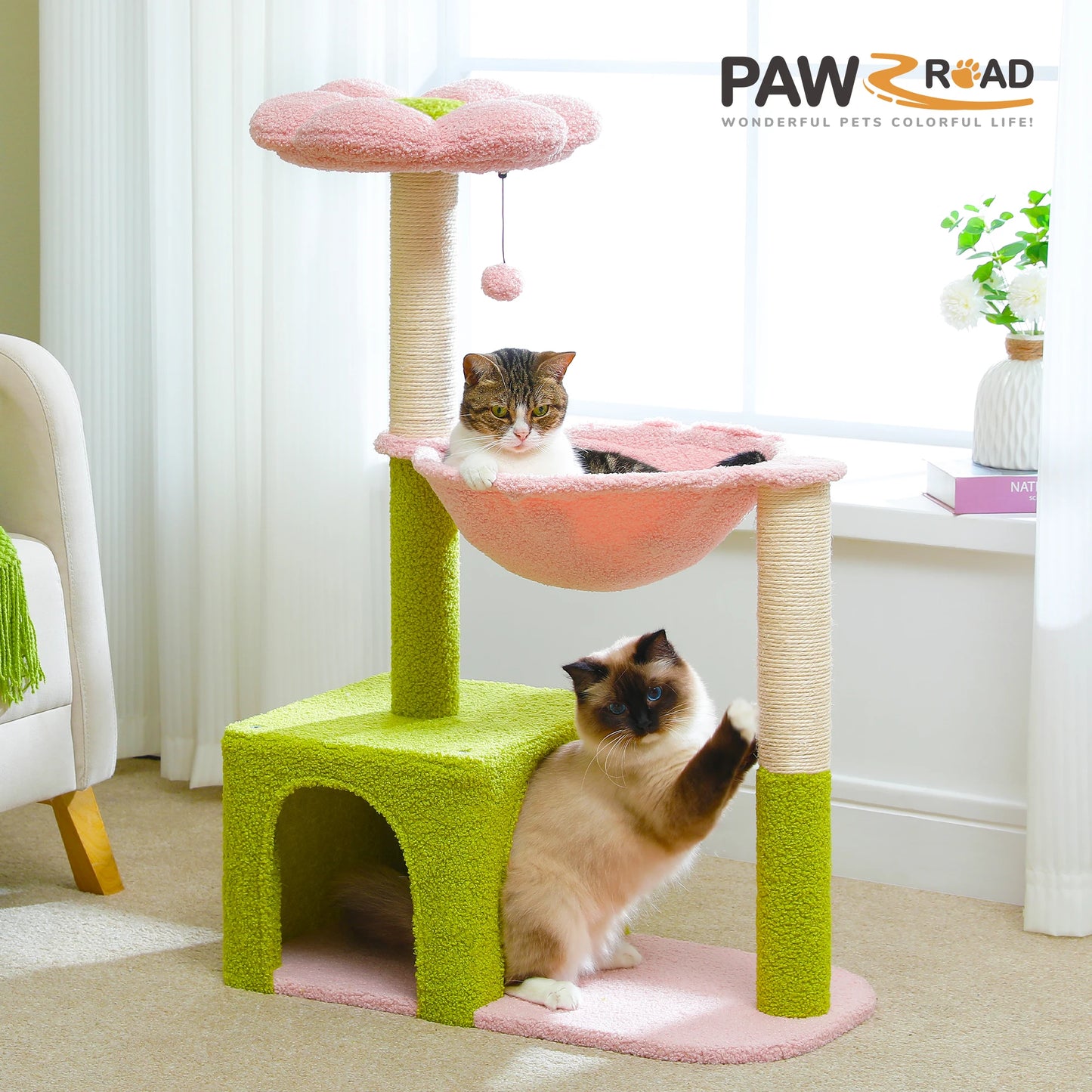 Flower Cat Tree with Large Metal Frame