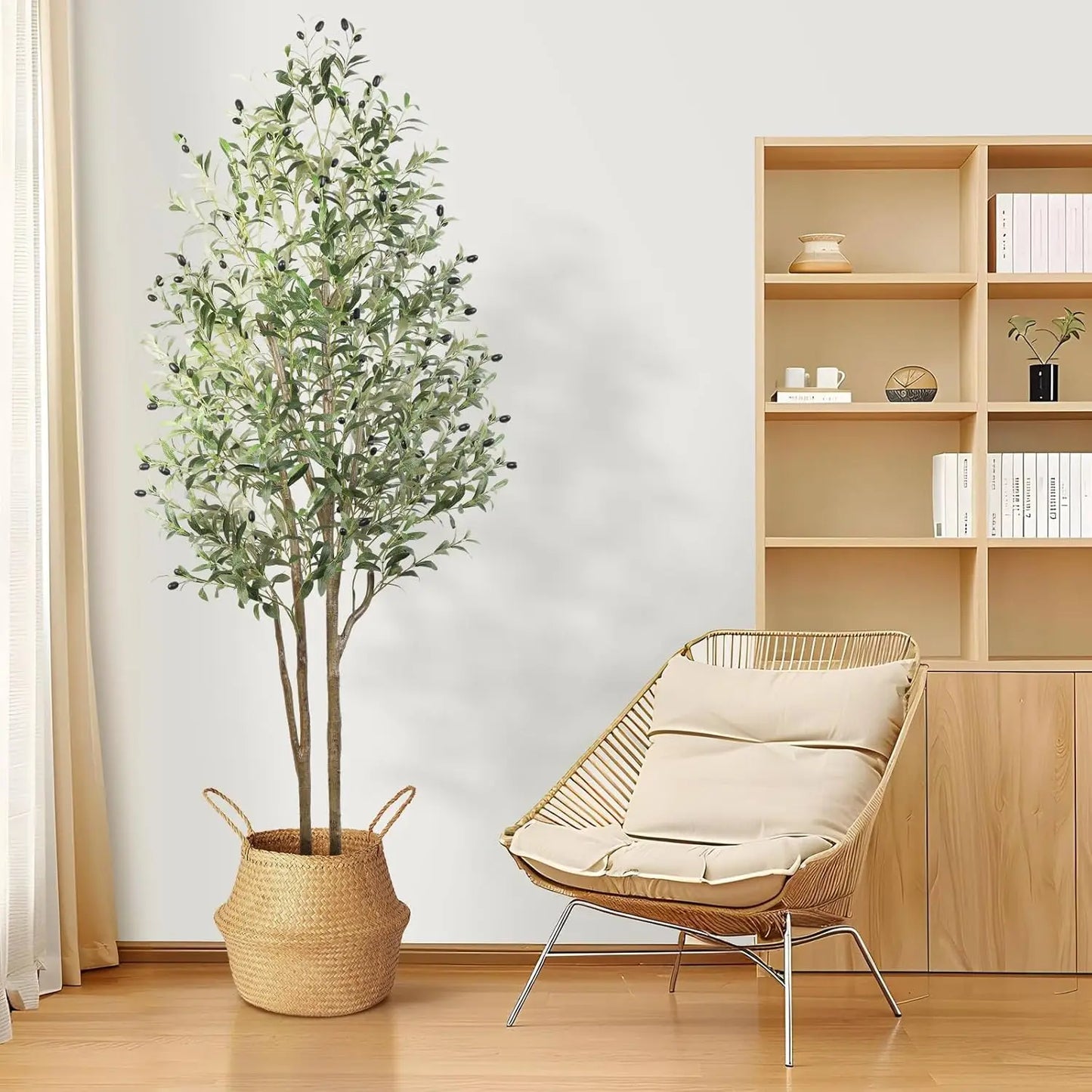 Artificial Olive Tree with Natural Wood Trunk