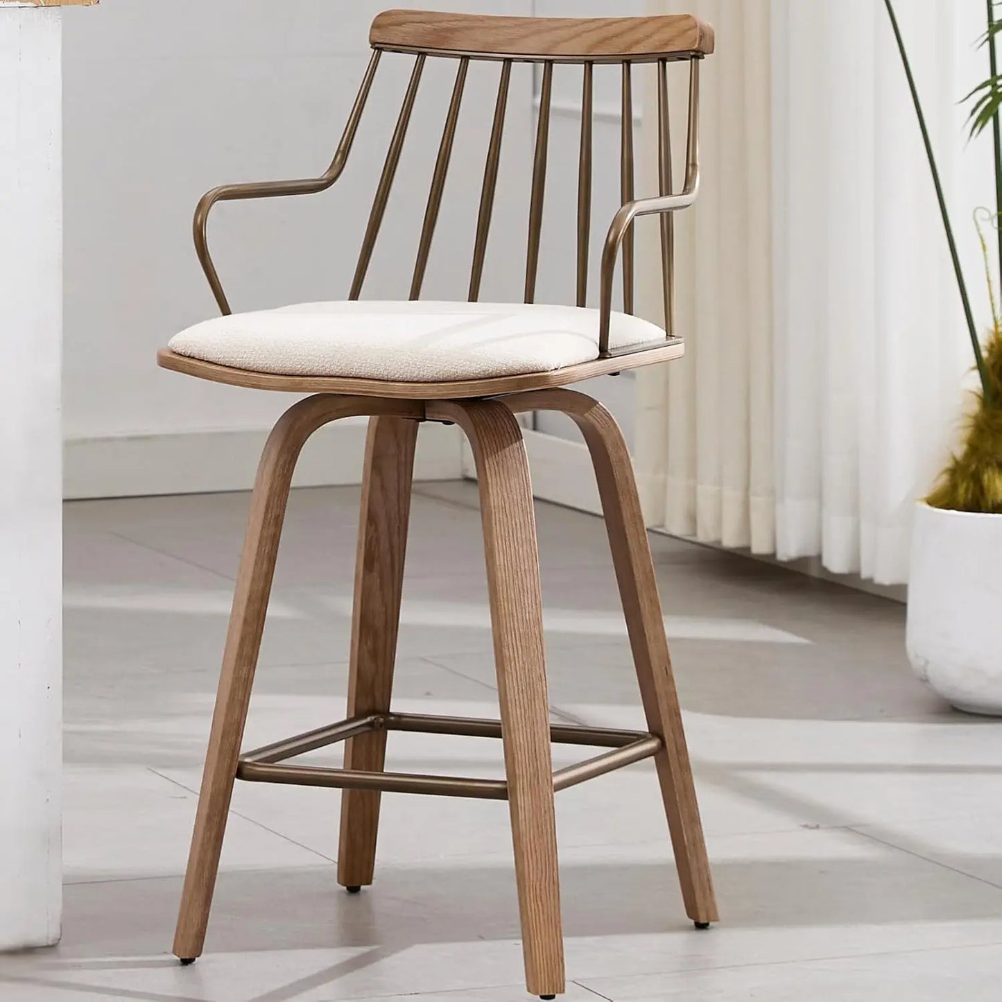 Counter Height Swivel Bar Stools Set of 3