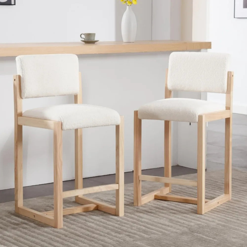 Set of 2 Upholstered Kitchen Island Chairs
