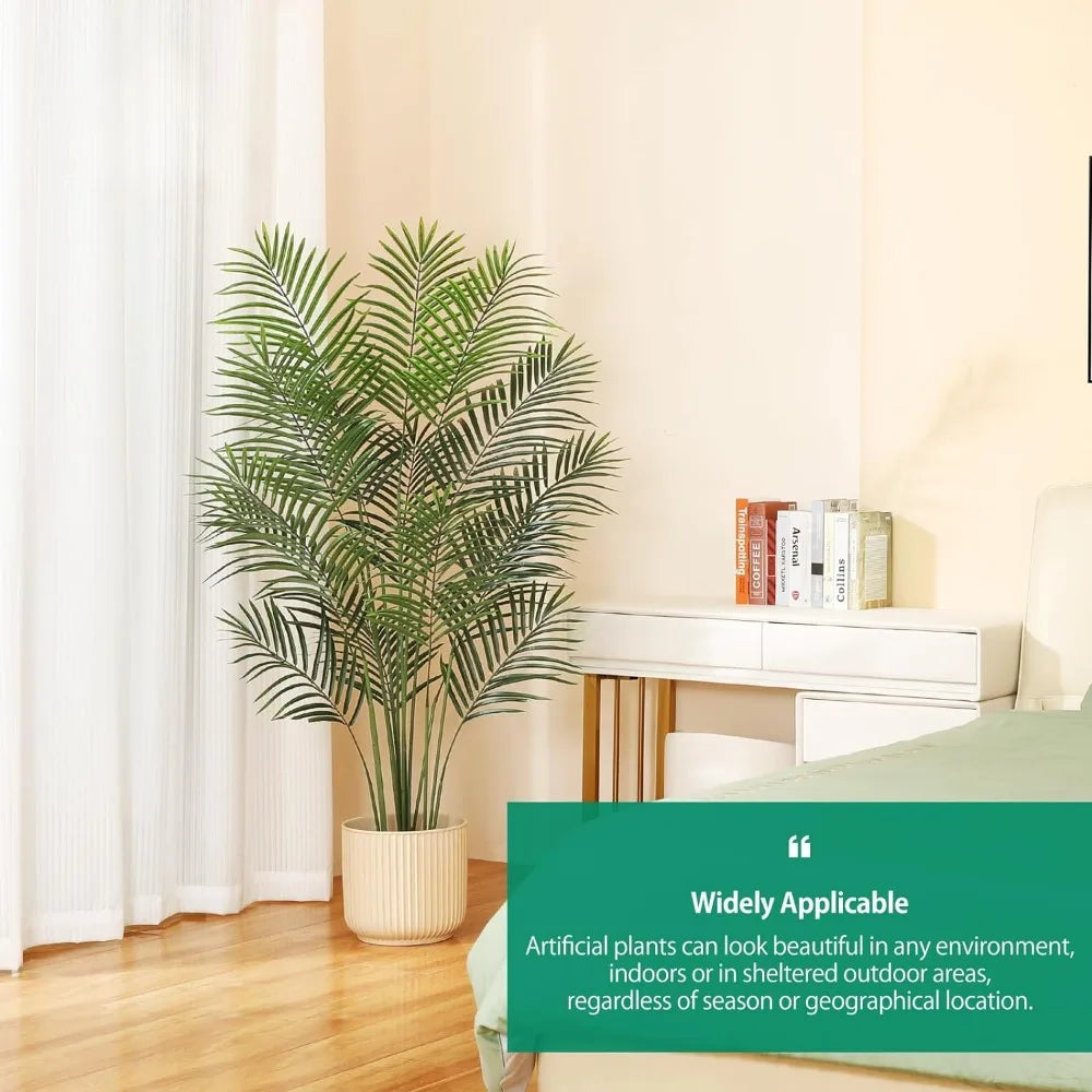 Tropical Palm Plant and Handmade Seagrass Basket