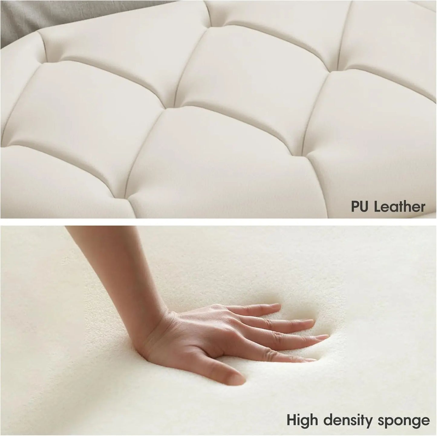 Upholstered Leather 50''L Ottoman