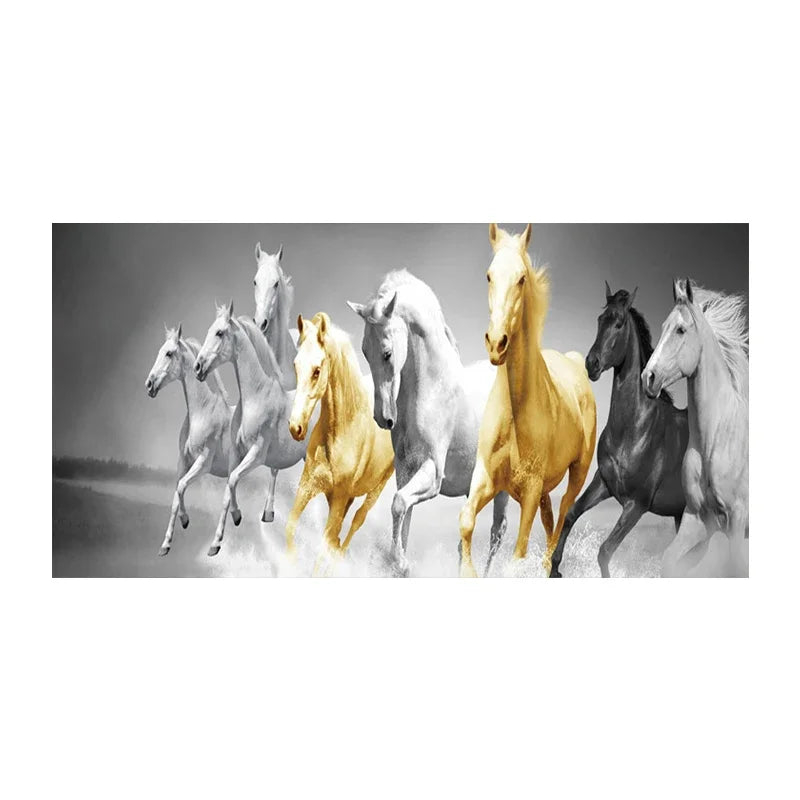 Framed Running Horse Painting