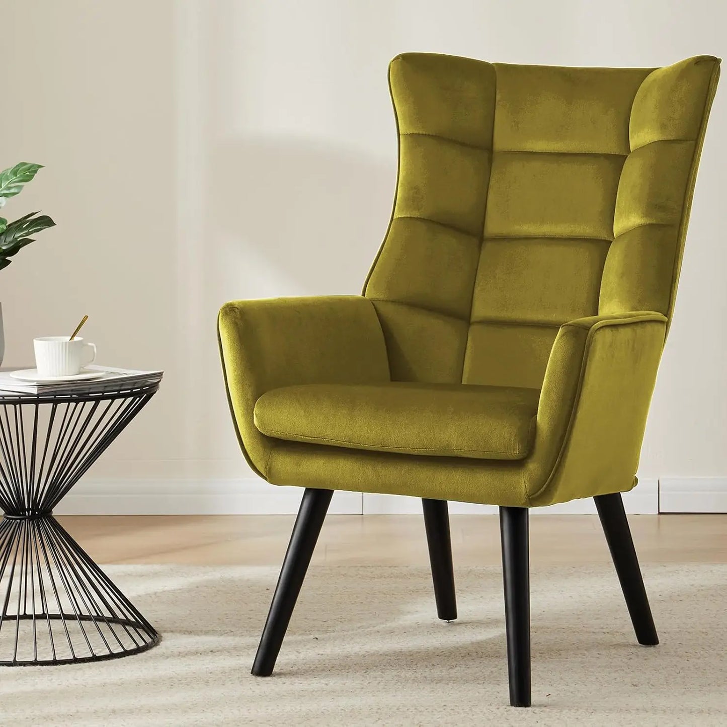 Velvet Wingback Accent Chairs