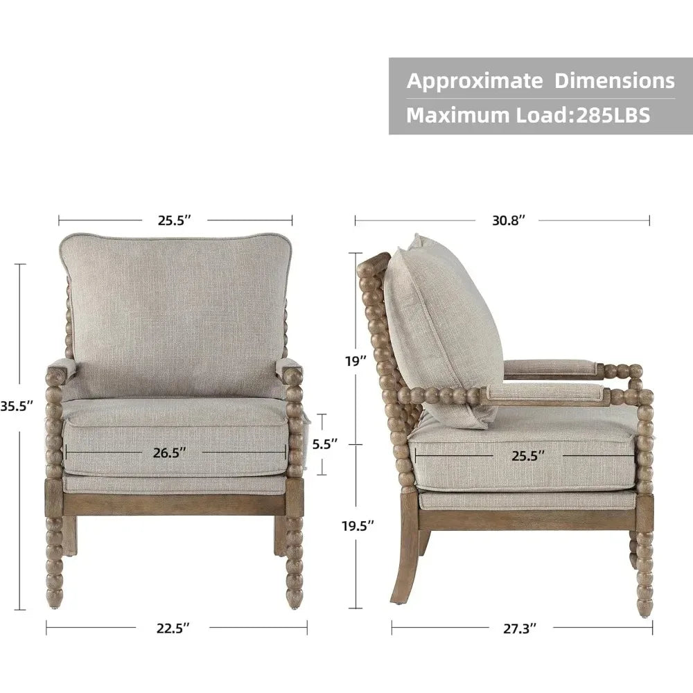 Reclining Accent Chair With Wood Frame