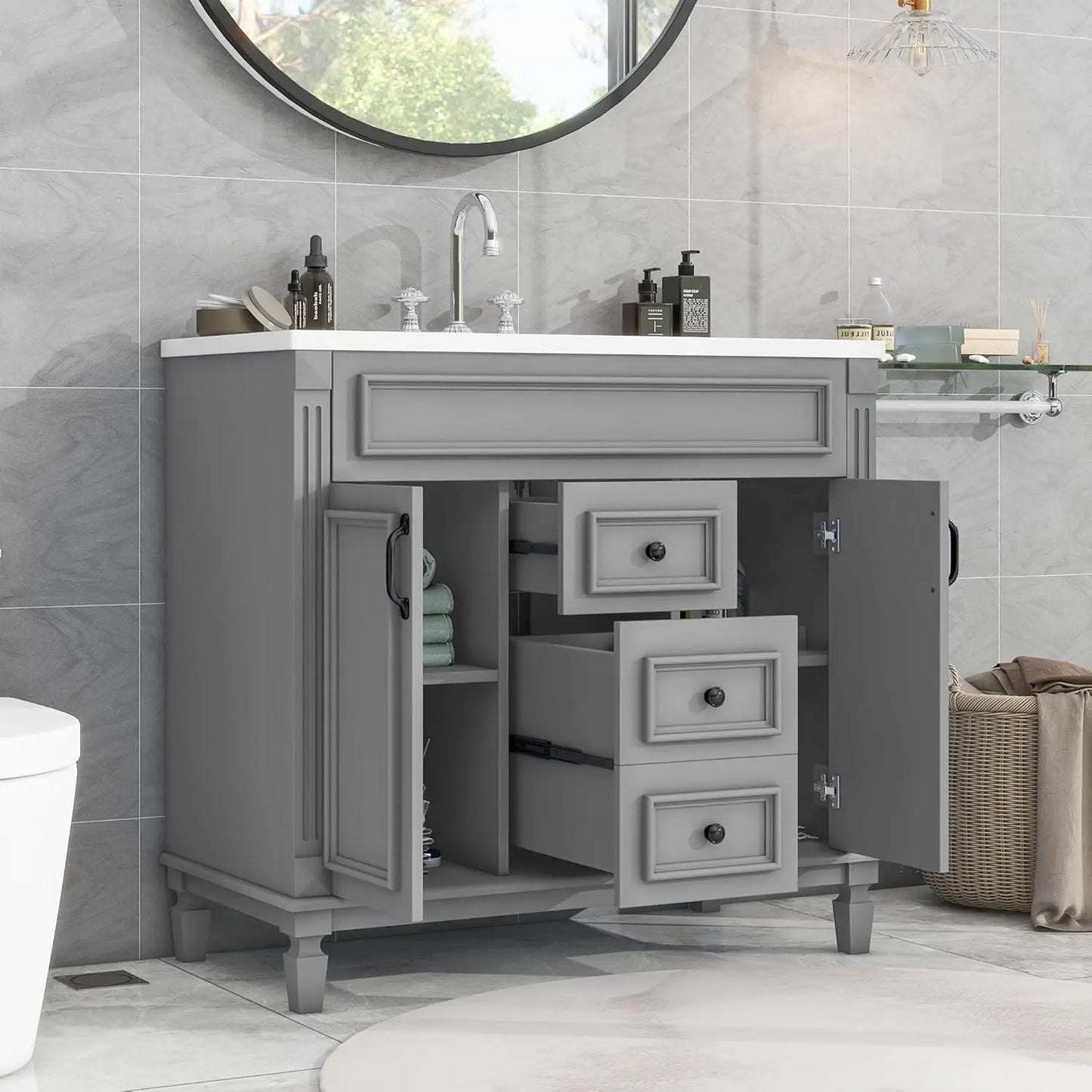 36” Bathroom Vanity with Sink