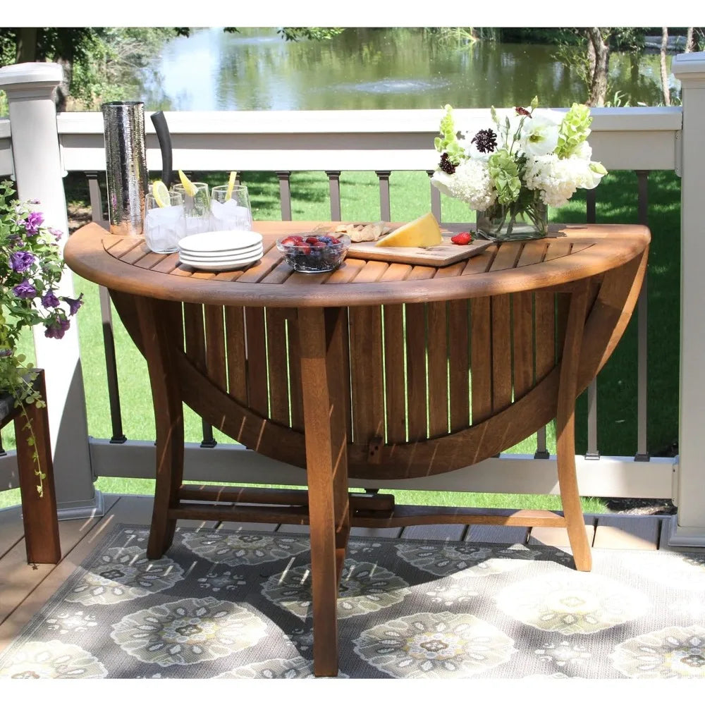 Eucalyptus Round Folding Outdoor Dining Table