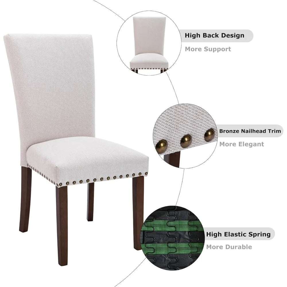 Upholstered Parsons Dining Chairs Set of 4