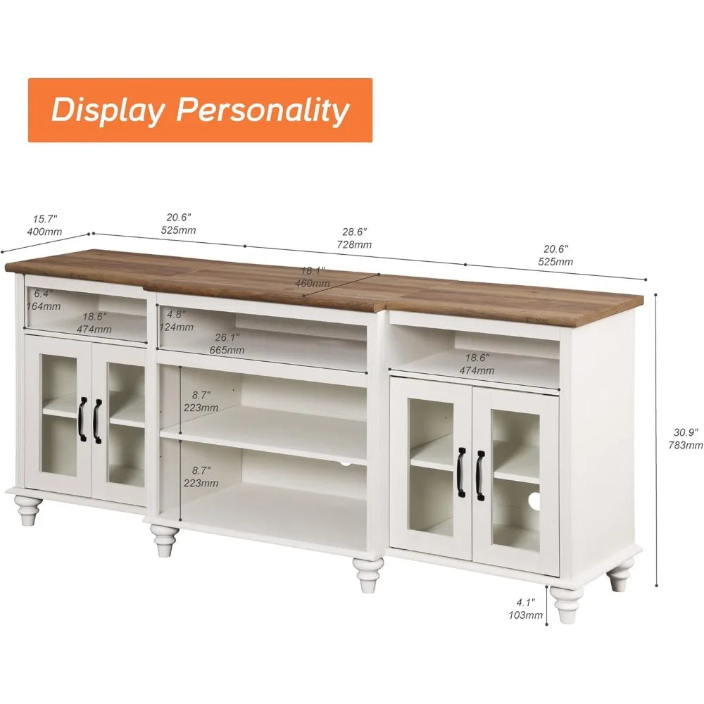 Sideboard Cabinet with 4 Glass Doors