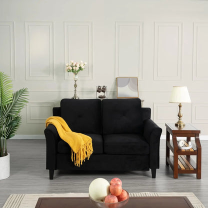 Black Button Tufted Sofa & Loveseat Set