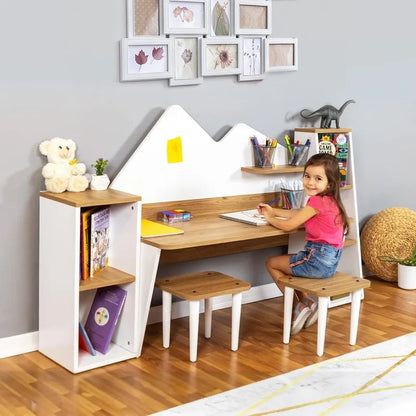 Kid's Study Desk with Bookshelf