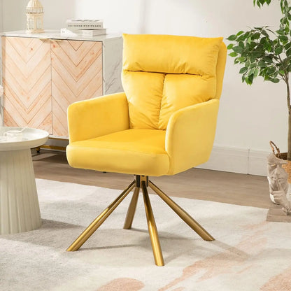 Office Desk Chair No Wheels,  Gold Legs