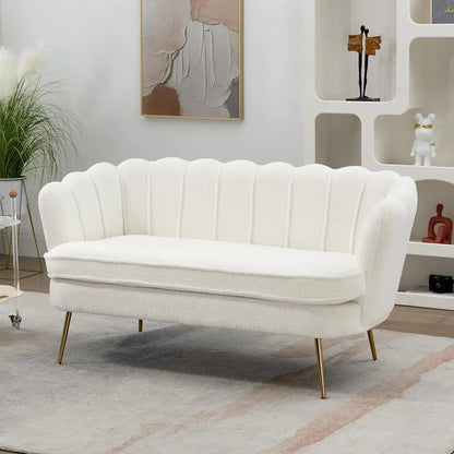 59” Modern 2 Seater Sofa with Flower Backrest