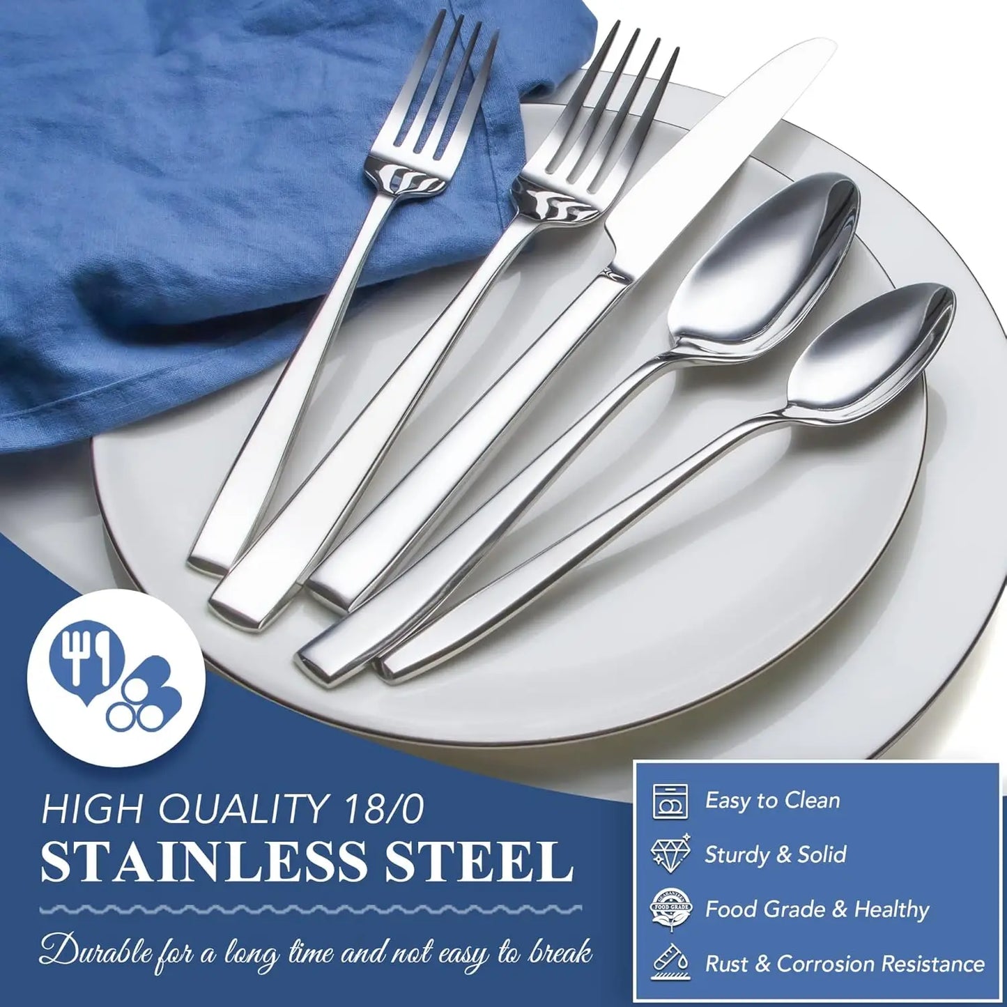 Premium Stainless Steel Heavy Duty Flatware Set