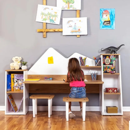 Kid's Study Desk with Bookshelf