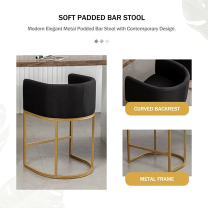 Modern Gold Bar Stools Set of 4