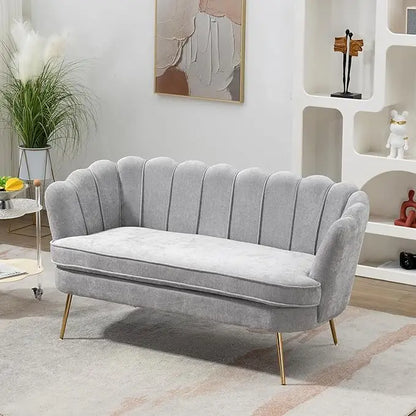 59” Modern 2 Seater Sofa with Flower Backrest