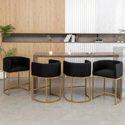 Modern Gold Bar Stools Set of 4