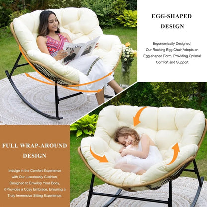 Outdoor Indoor Papasan Rocking Chair