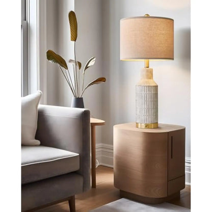 25in Modern Ceramic 3 Way Dimmable Touch Control Set of 2 Table Lamp
