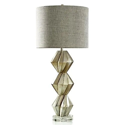 Brushed Silver Geometric Spiral Table Lamp