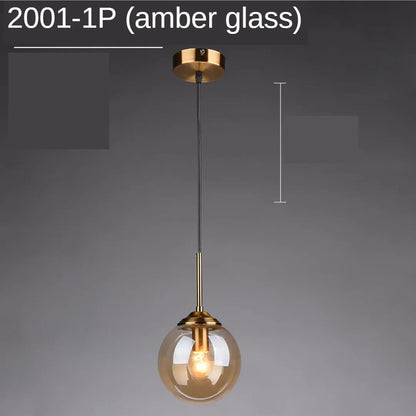 Modern Glass Ball Pendant Lighting Fixture
