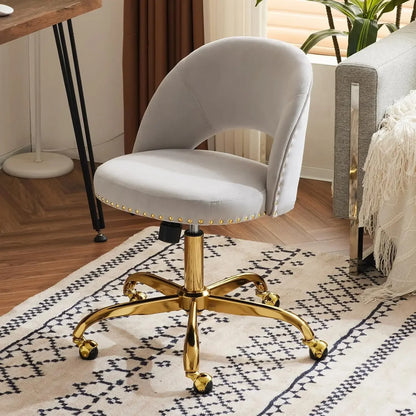 Small Velvet Swivel Task Chair