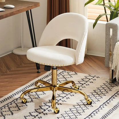 Small Velvet Swivel Task Chair