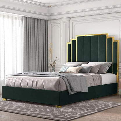 Modern Queen Size Platform  Bed and Headboard