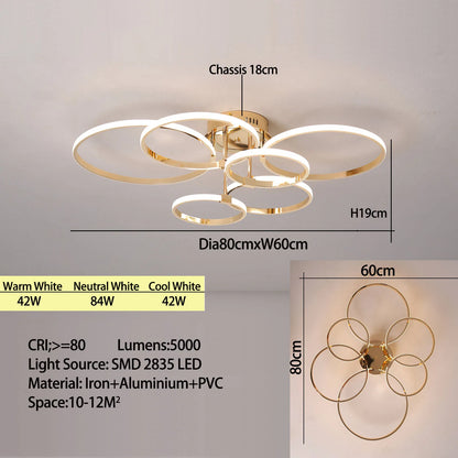 Modern Led Chandelier Gold/Chrome