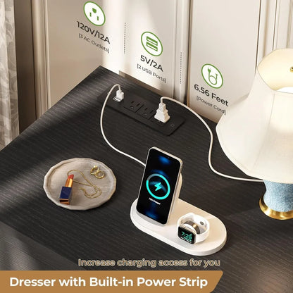 Dresser for Bedroom with Charging Station