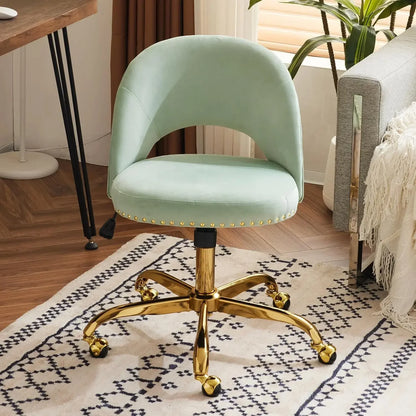 Small Velvet Swivel Task Chair