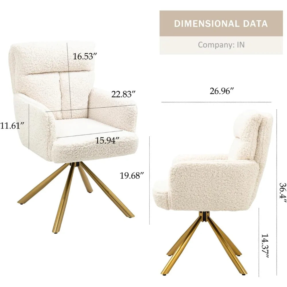 Office Desk Chair No Wheels,  Gold Legs