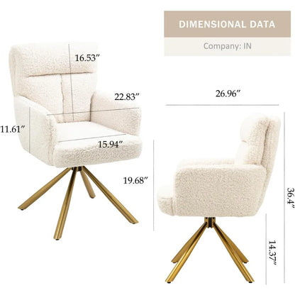 Office Desk Chair No Wheels,  Gold Legs