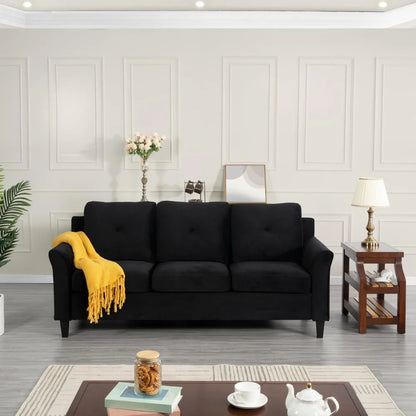 Black Button Tufted Sofa & Loveseat Set