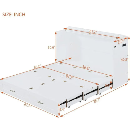 Queen Size Murphy Bed with USB Charging Station