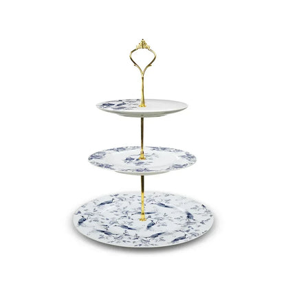 Bone Porcelain Dining Plate Coffee Tea Cup  Flower Bird Tableware